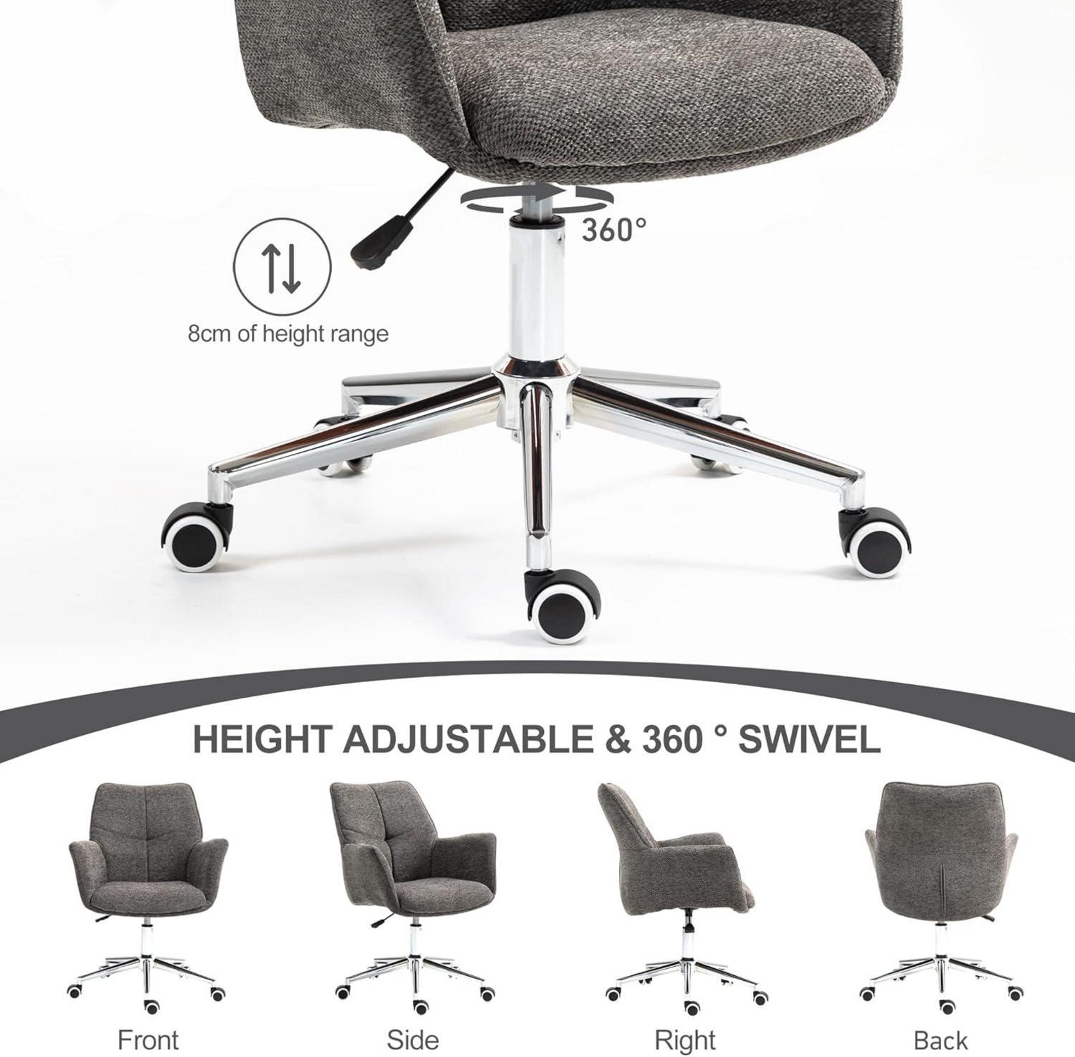 360° Bürostuhl mit Armlehnen höhenverstellbar gepolstert bis 150 kg