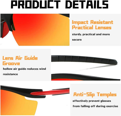 Polarisierte Sonnenbrille Herren Damen Sport UV400 2er Set