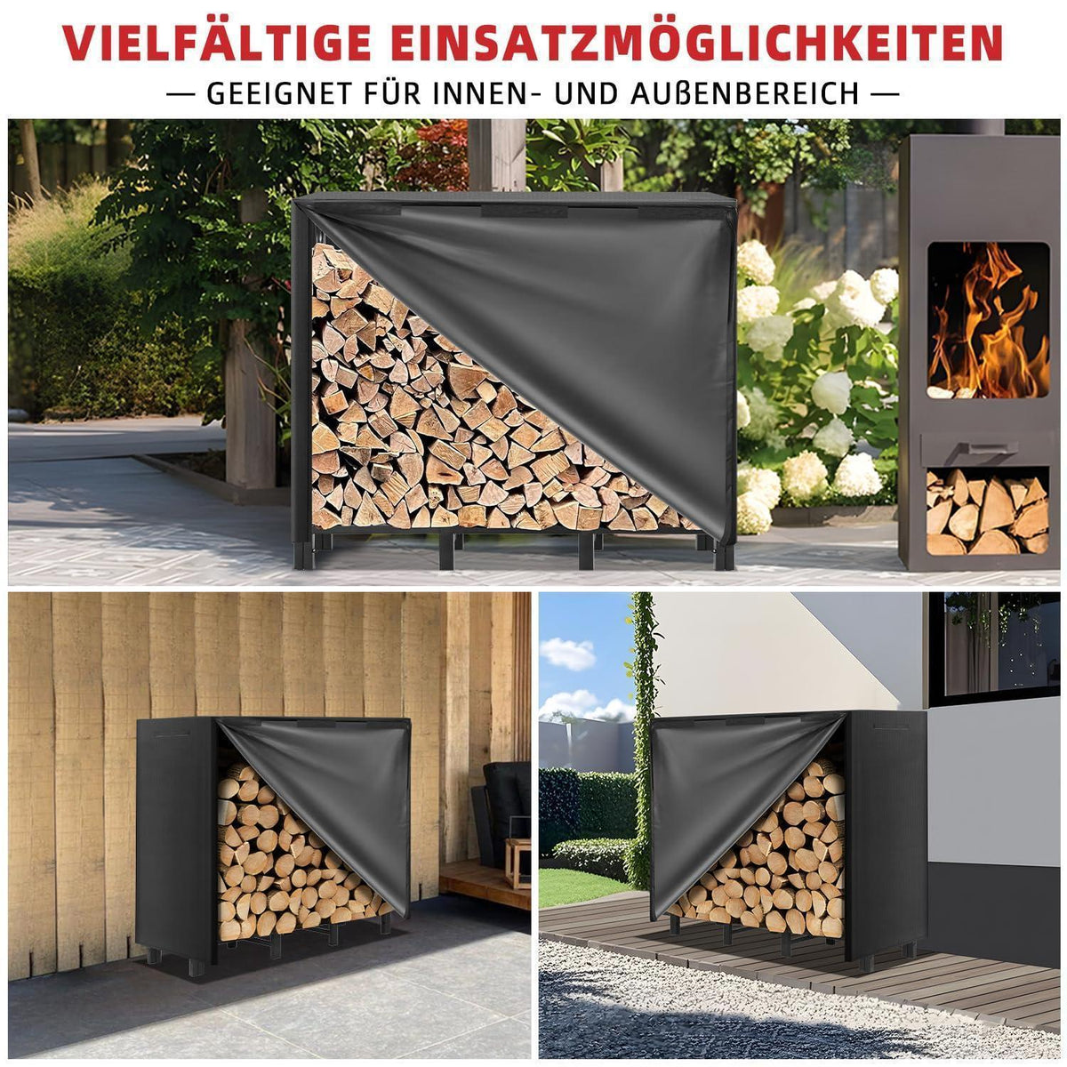 Kaminholzregal 4FT – Robustes Outdoor Lager für Brennholz
