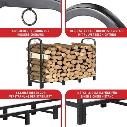 Kaminholzregal 4FT – Robustes Outdoor Lager für Brennholz