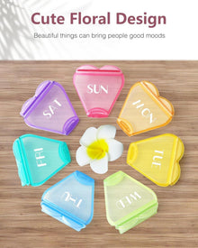 Runde herzförmige Pillenbox - Vitamin-Organizer 7 große