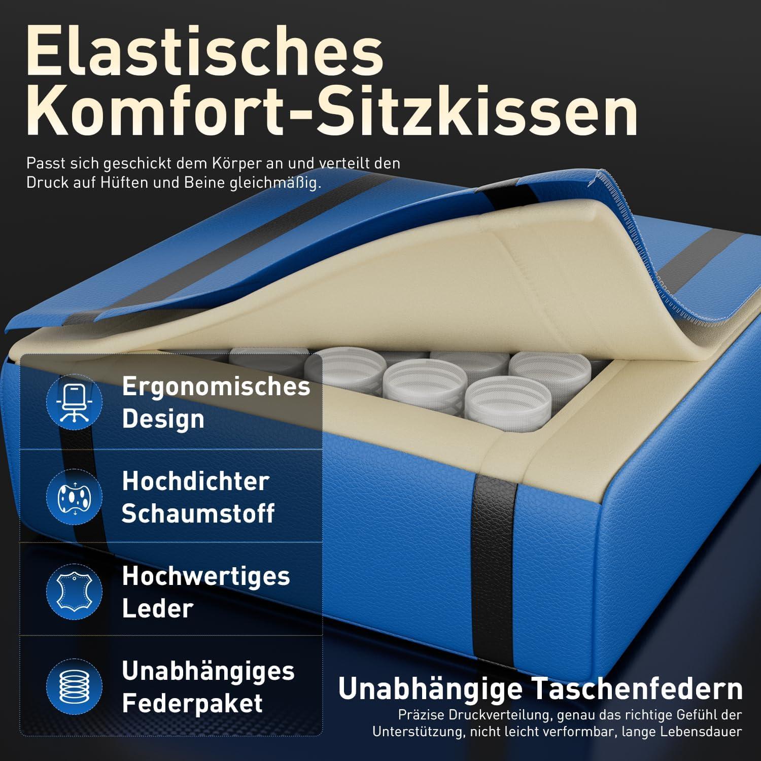 Gaming Stuhl Ergonomischer Massage Computer Bürostuhl Kopfstütze
