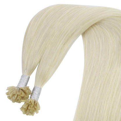 Echthaar Bondings Platinblond - 60cm, 50g, U-Tip
