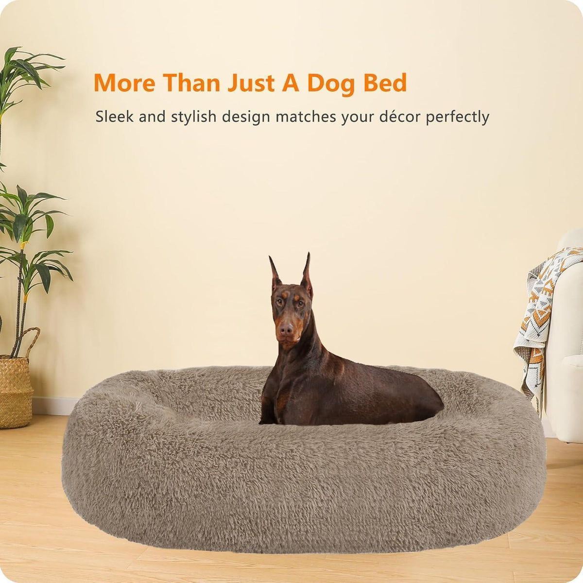 Orthopädisches Hundebett rund, Kamelbraun, 120 cm Ø