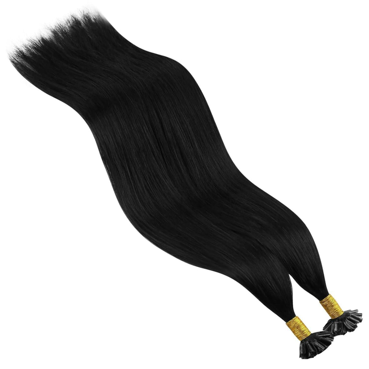 Echthaar Bonding Extensions Schwarz 60cm - 50g