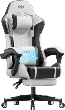 Gaming Stuhl Massagefunktion Ergonomisch Racing Sessel Fußstütze