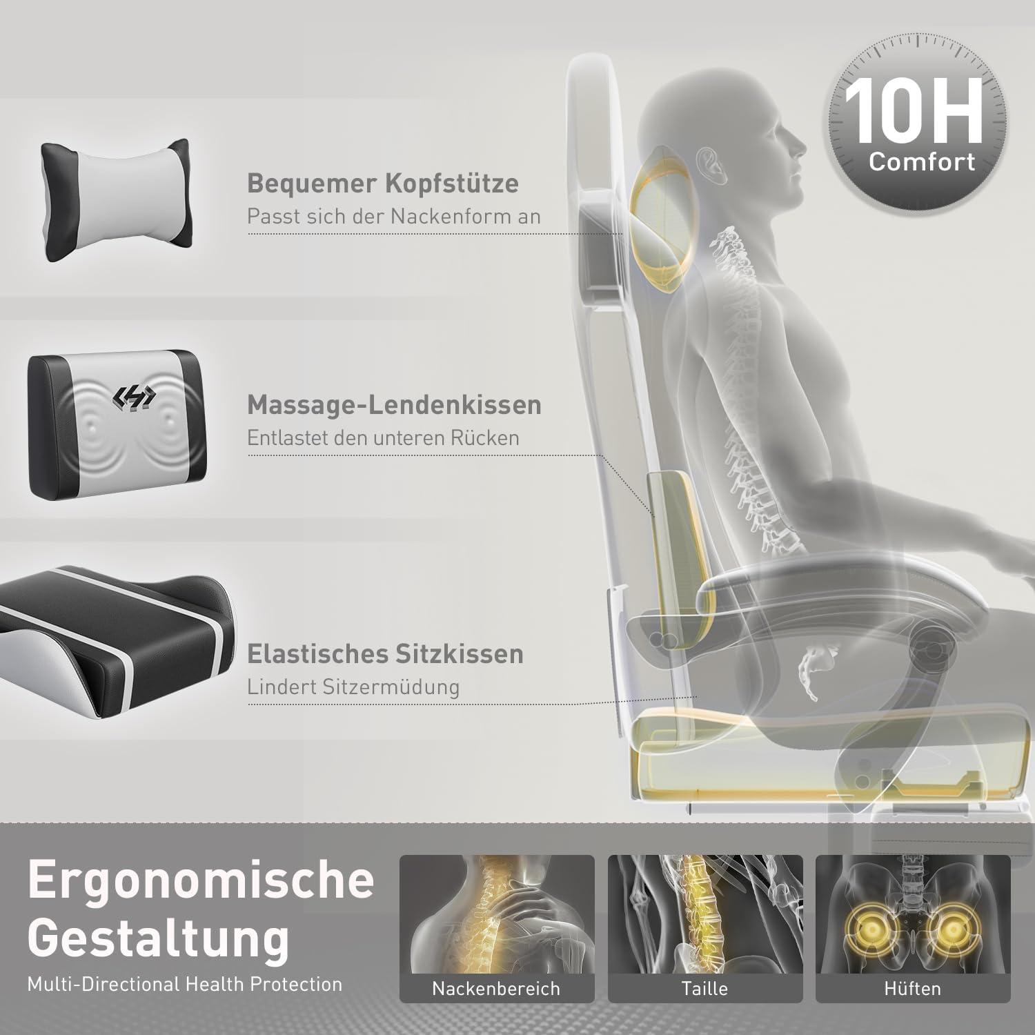 HLONONE Gaming Stuhl mit Massagefunktion und
