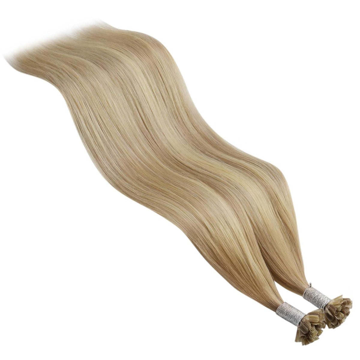 Echthaar Bonding Extensions Blond Highlights 60cm