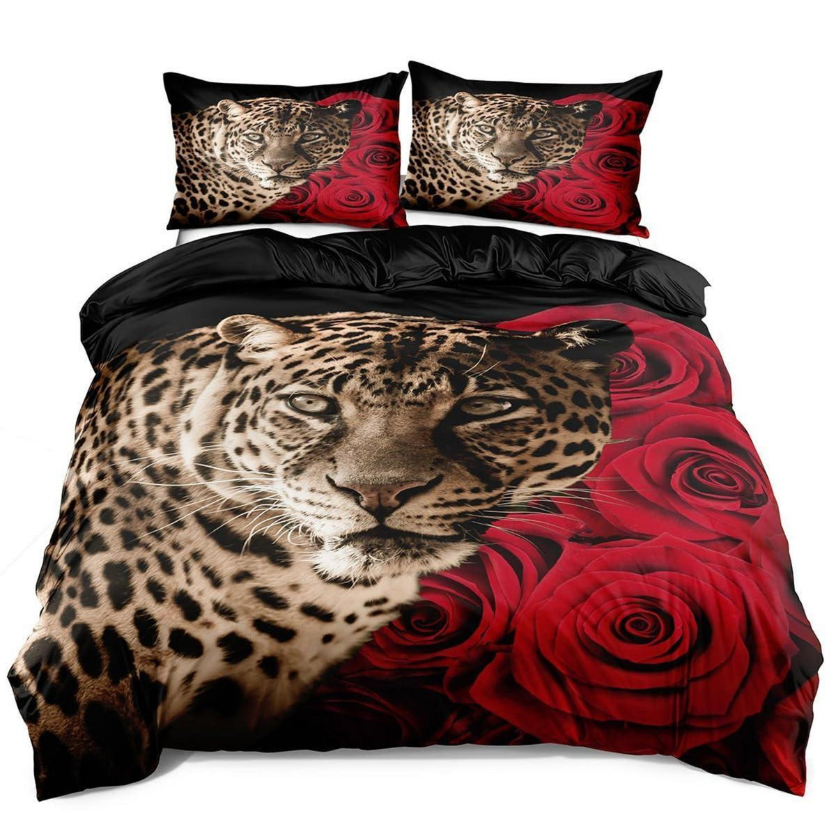 Leoparden Bettwäsche Set 135x200cm – 3D Mikrofaser für Jungen