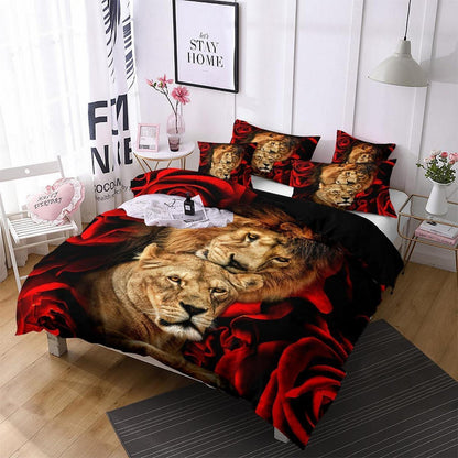 Löwen Bettwäsche Set 135x200cm – 3D Effekt & Mikrofaser