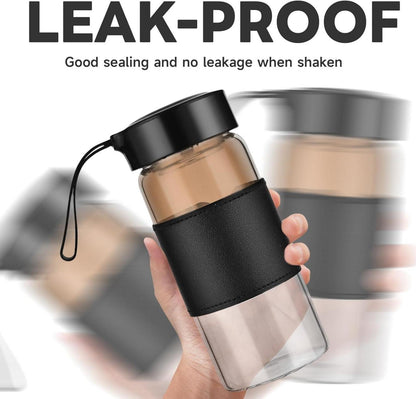 Protein Shaker Glas 16 Oz Mit Sieb, Mischkugel, Auslaufsicher & BPA-frei
