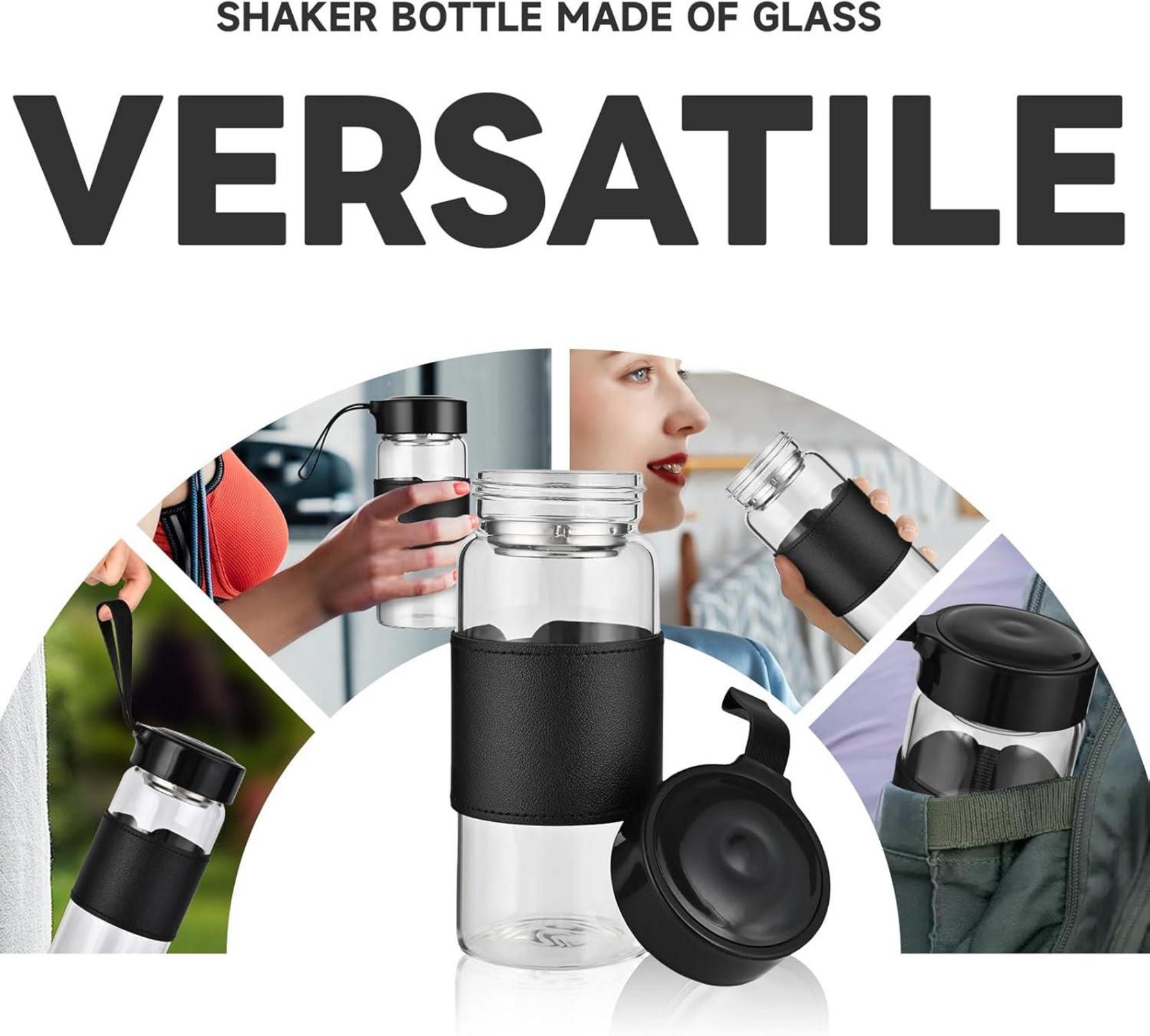 Protein Shaker Glas 16 Oz Mit Sieb Und Edelstahl-Mischkugel