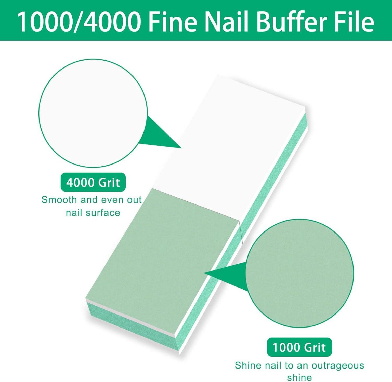 1000/4000 Körnung Doppelseitiger Nagelbuffer für Hochglanz-Naturnägel