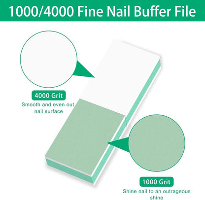1000/4000 Körnung Doppelseitiger Nagelbuffer für Hochglanz-Naturnägel