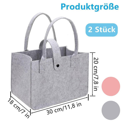 Filztasche Shopper – Faltbar, Rosa Grau, Große Kapazität