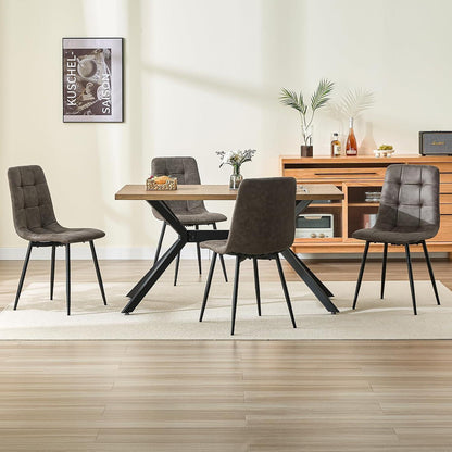 LEWE Esszimmerstühle 2er Set, Modernes Design, Dunkelbraun