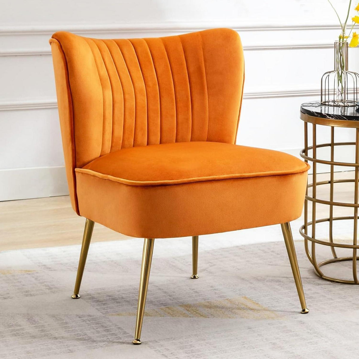 Samt Loungesessel Orange – Modern & Bequem