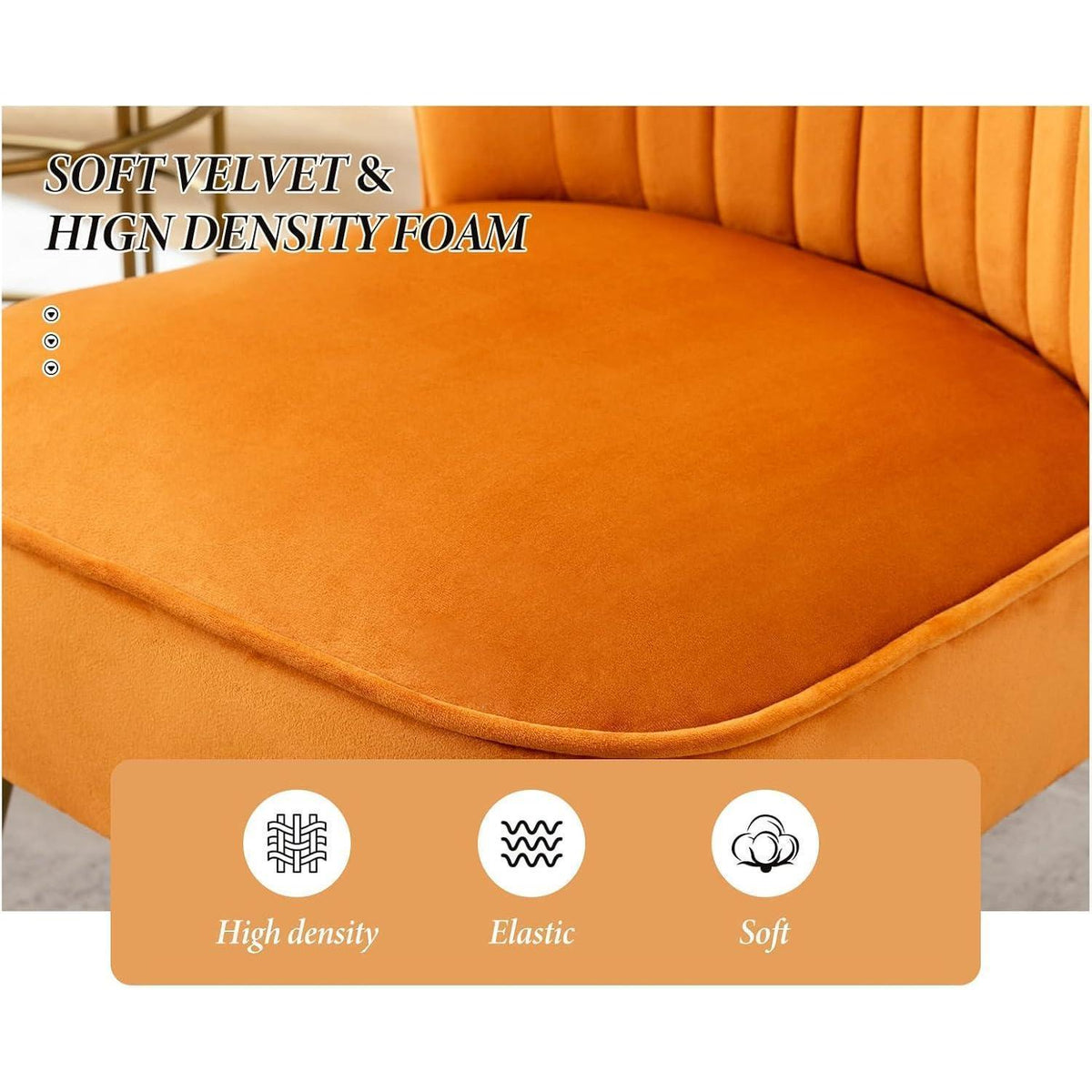 Samt Loungesessel Orange – Modern & Bequem