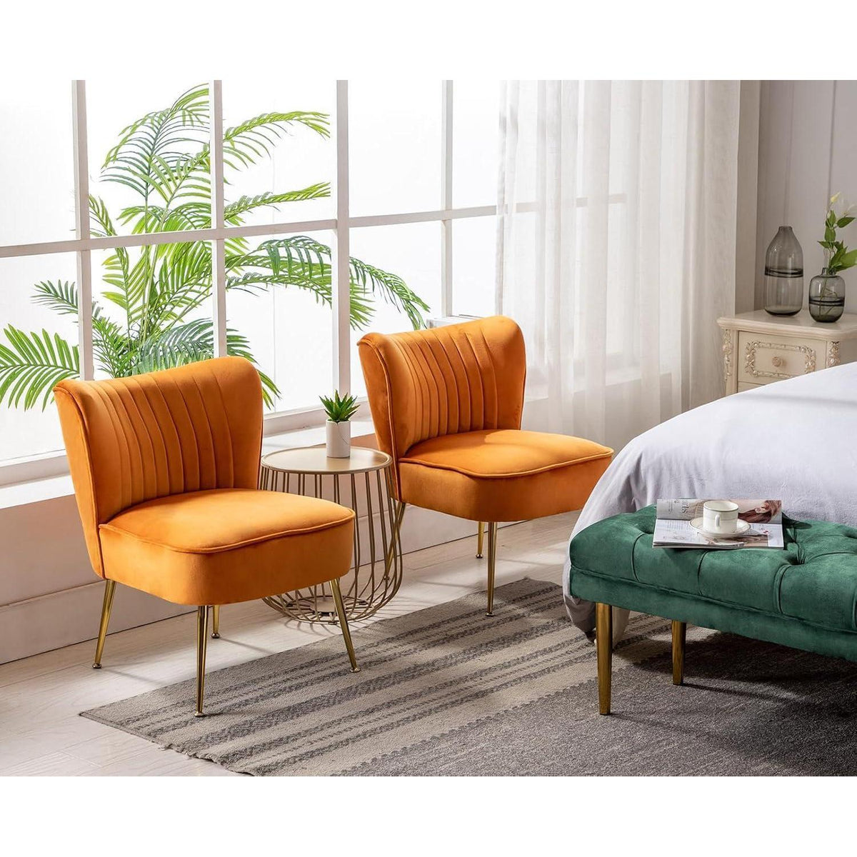 Samt Loungesessel Orange – Modern & Bequem