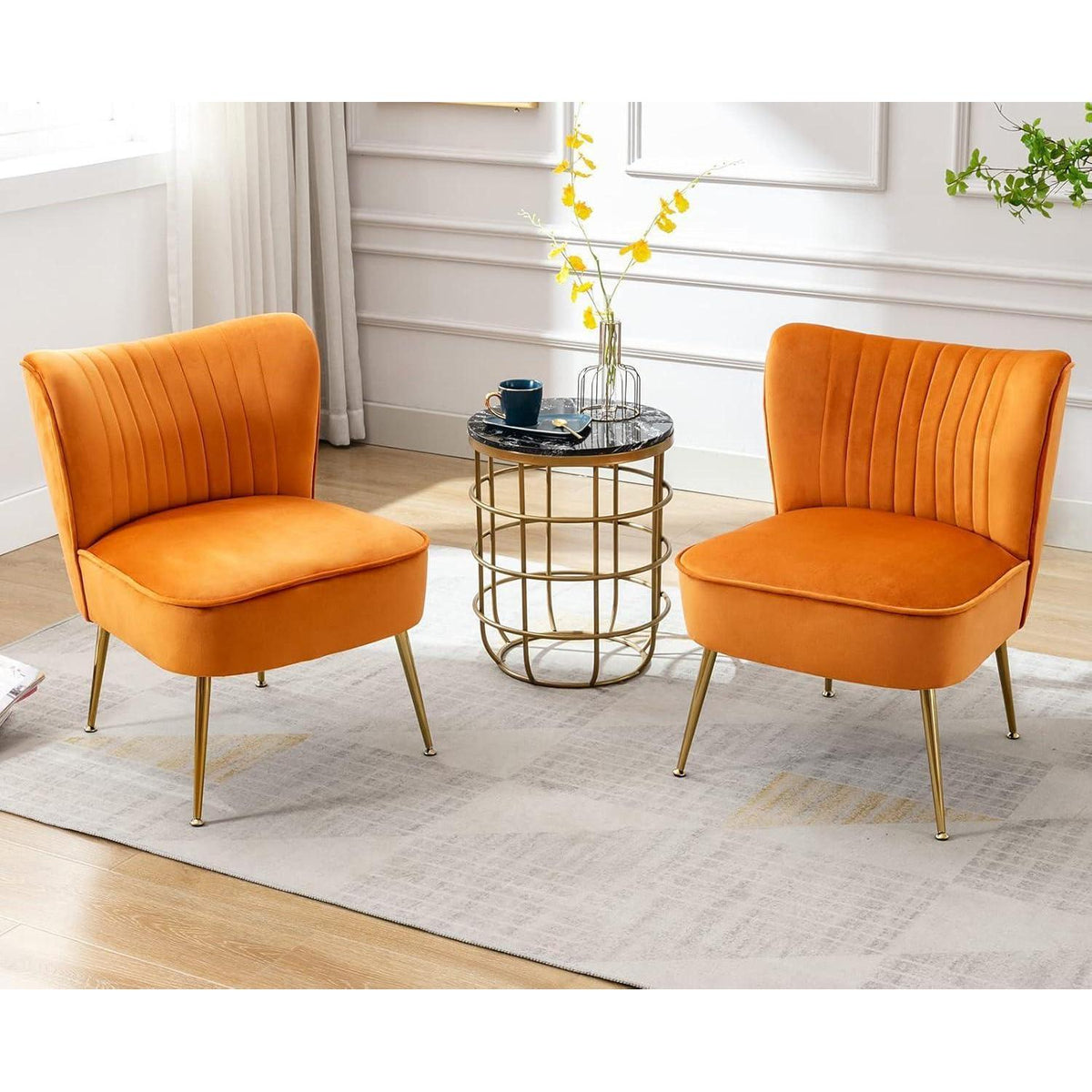 Samt Loungesessel Orange – Modern & Bequem