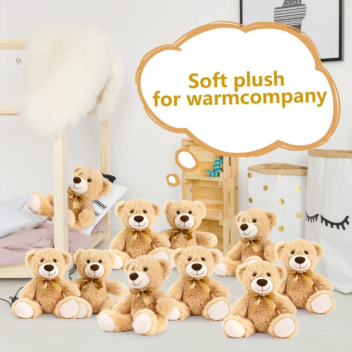 10 Mini Teddybären Set – Flauschige Stofftiere für Kinder