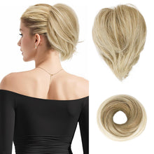 Synthetischer Haar Dutt Pferdeschwanz Haarteil 20cm Blond Bleichblond