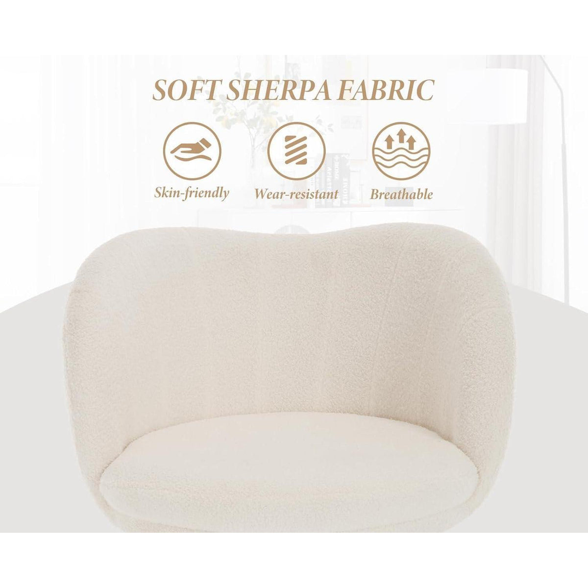 Weißer Kunstfell Sessel – Modern & Bequem für Wohnzimmer