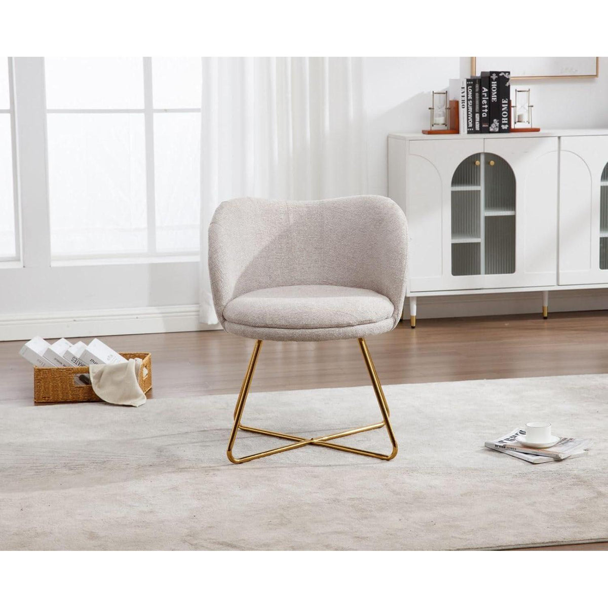 Chenille Loungesessel modern – Bequemer Akzentstuhl für Wohnzimmer
