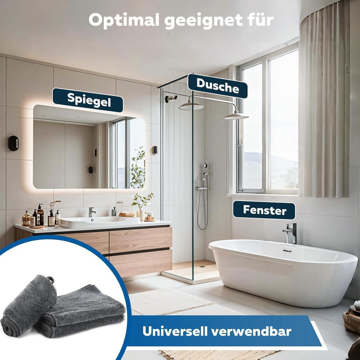 Mikrofaser Trockentücher 3er Set – Schnelltrocknend & Streifenfrei