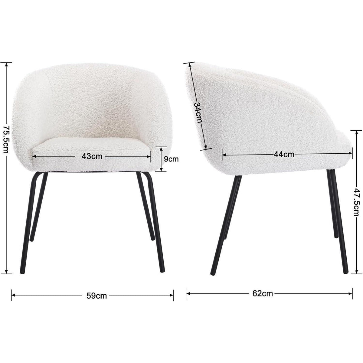Weißer Kunstfell Sessel – Modern & Bequem Loungesessel