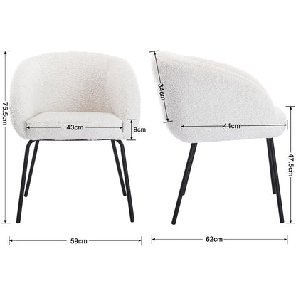 Weißer Kunstfell Sessel – Modern & Bequem Loungesessel