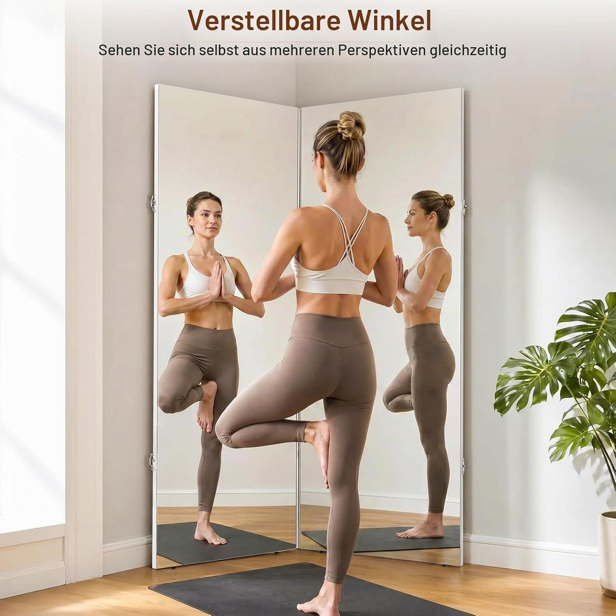 Faltbarer Ganzkörperspiegel 180x120cm – Bruchsicher & Platzsparend