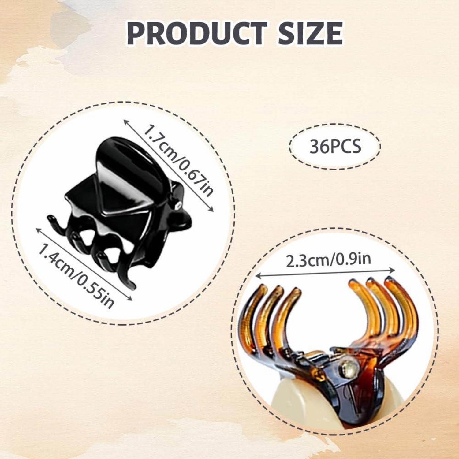 36 Mini Haarklammern Mädchen Damen Haarschmuck Clips Schwarz