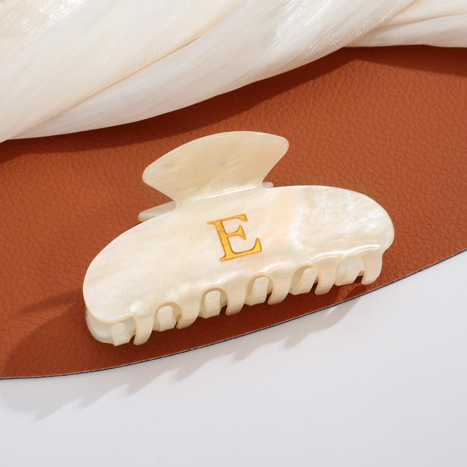 Damen Haarklammer Gold Buchstabe E Antiallergisch Haarspange