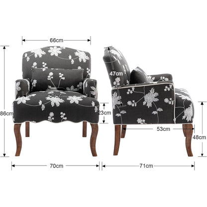 Vintage Sessel mit Armlehne & Blumenmuster – Bequemer Loungesessel