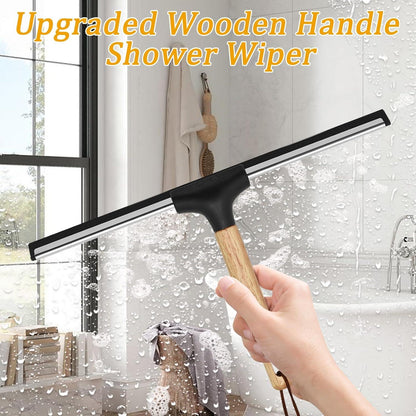 Duschabzieher Silikon 30.5cm Holzgriff Selbstklebe-Haken Fensterabzieher