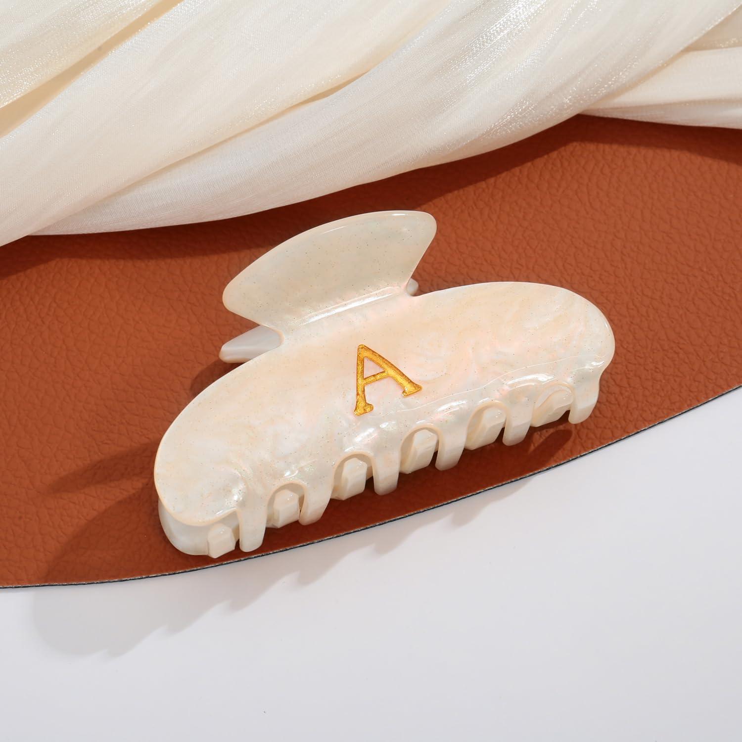 Goldene Buchstaben A Damen Haarklammer - Elegantes, allergenfreies