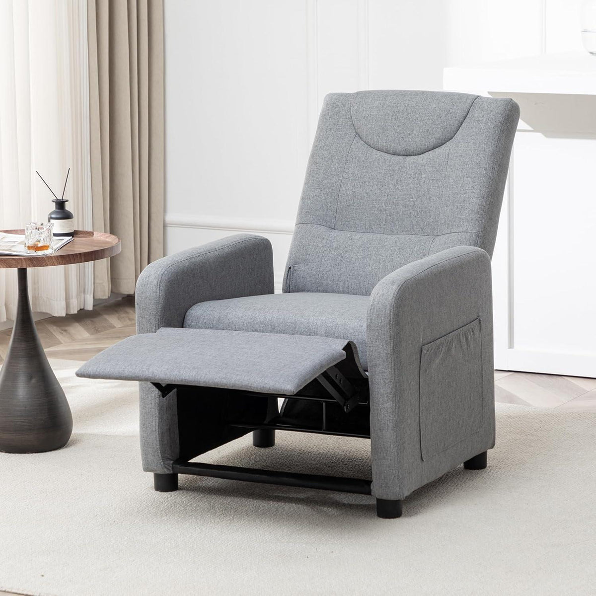 Relaxsessel mit Liegefunktion – Grau, Ergonomisch & Bequem