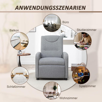 Relaxsessel mit Liegefunktion – Grau, Ergonomisch & Bequem