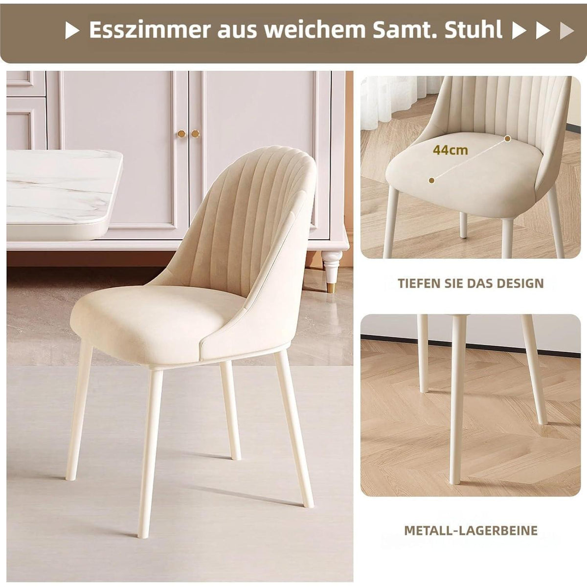 Moderner Esstisch Set Weiß für 4 Personen – Minimalistisch & Platzsparend