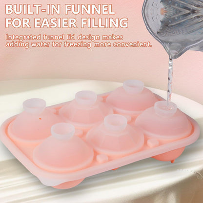 Silikon Eiswürfelform Groß Rosa - 6 Eiswürfel für Drinks