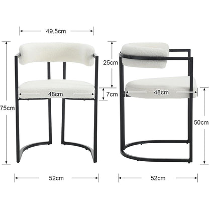 Esszimmerstühle 2er Set, Modern & Komfortabel, Weiß