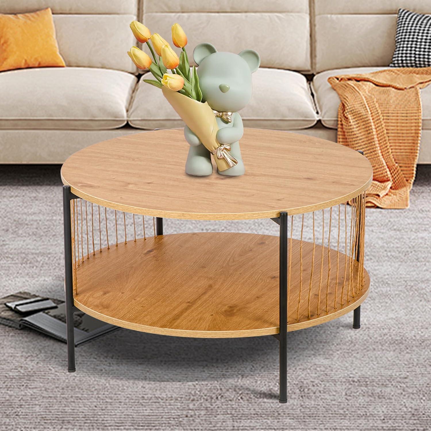 Couchtisch Rund Holz Satztisch mit Personalisierung