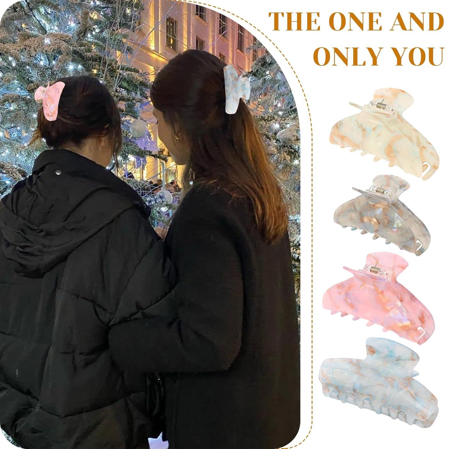 4 Stück Große Akryl-Haarklammern Haarspange Dickes Haar Claw Clip