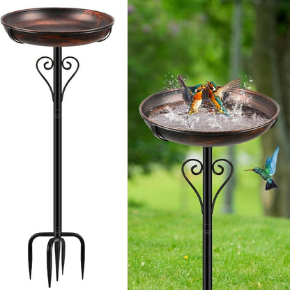 Vogeltränke Antik Bronze – Freistehendes Vogelbad für Garten