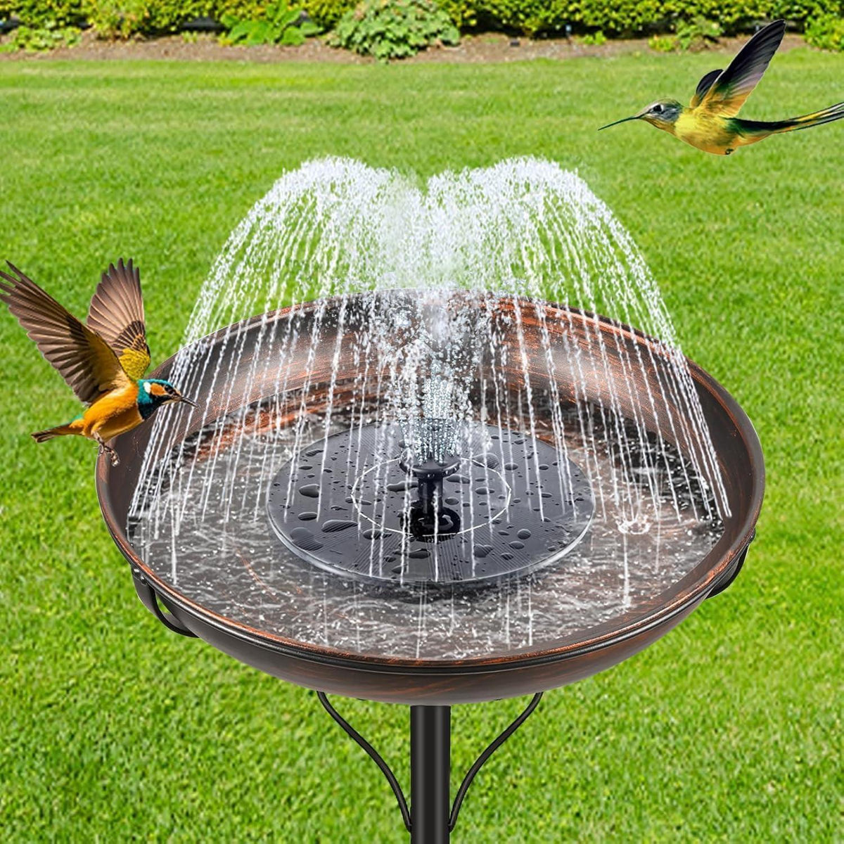 Vogeltränke Antik Bronze – Freistehendes Vogelbad für Garten