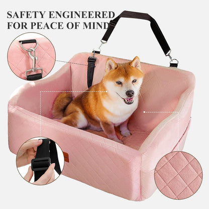 Hunde-Autositz Large Pink – Bequem & Sicher für Lange Fahrten