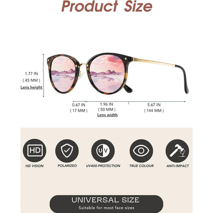 Cleoxyge Polarisierte Sonnenbrille Damen Herren Pink Lens Bernstein Rahmen