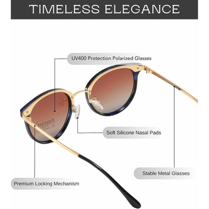 Polarisierte Sonnenbrille Damen Herren Retro Vintage Metallrahmen UV400
