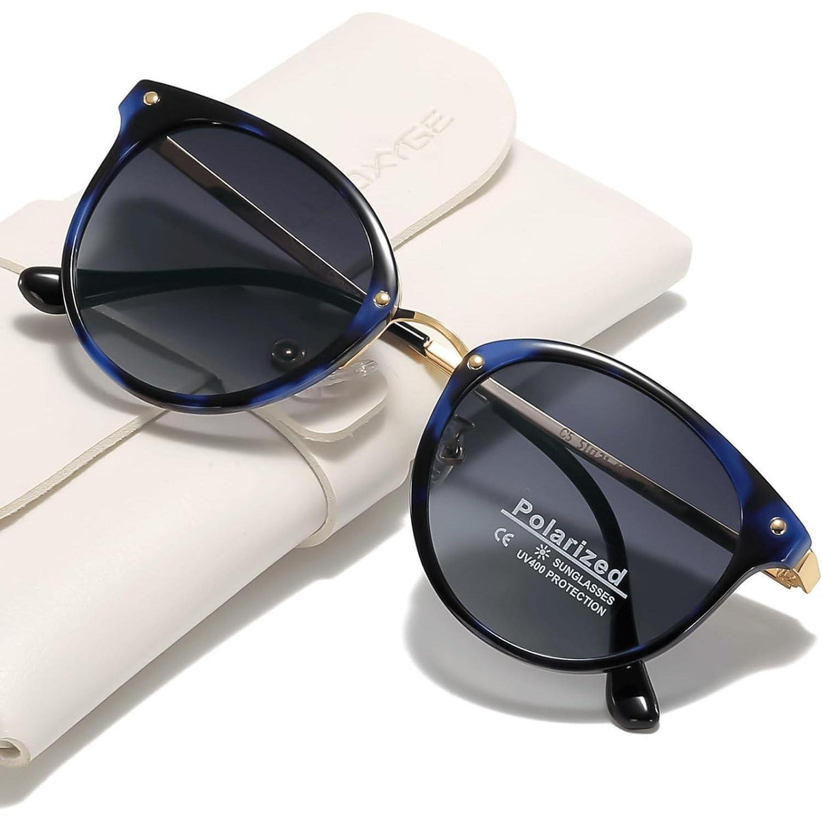 Polarisierte Sonnenbrille Damen Herren UV400 Retro-Chic Metallrahmen